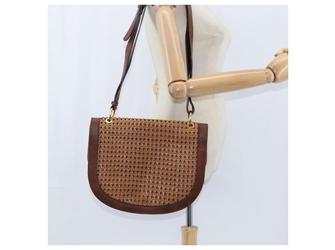 Autre Marque Borsa a spalla Stella McCartney in poliestere marrone oro Auth BA7348 D'oro - vista 30
