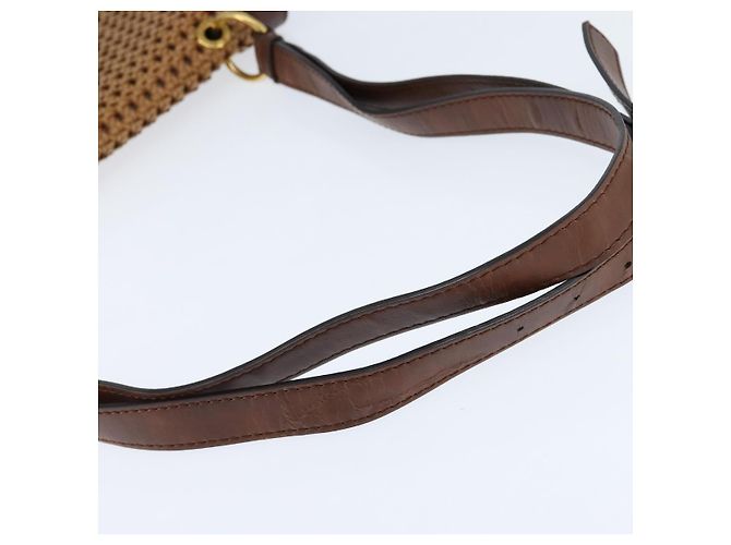 Autre Marque Borsa a spalla Stella McCartney in poliestere marrone oro Auth BA7348 D'oro - vista 7