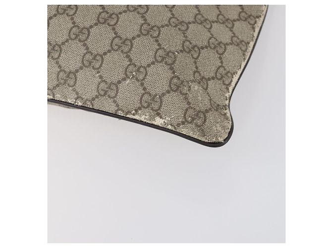 Borsa a spalla GG Supreme in PVC beige e argento di GUCCI 141626 Auth 146723 - vista 10