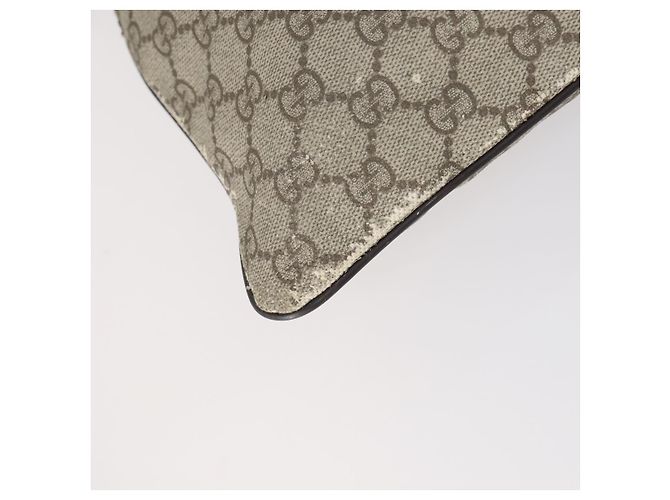 Borsa a spalla GG Supreme in PVC beige e argento di GUCCI 141626 Auth 146723 - vista 11