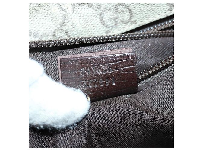 Borsa a spalla GG Supreme in PVC beige e argento di GUCCI 141626 Auth 146723 - vista 21