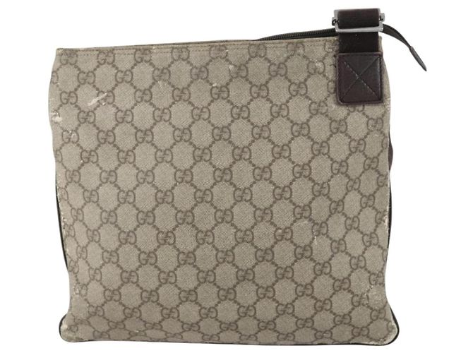 Borsa a spalla GG Supreme in PVC beige e argento di GUCCI 141626 Auth 146723 - vista 3