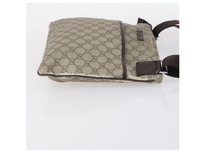 Borsa a spalla GG Supreme in PVC beige e argento di GUCCI 141626 Auth 146723 - vista 4