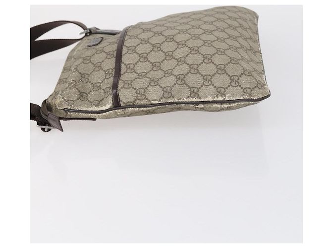Borsa a spalla GG Supreme in PVC beige e argento di GUCCI 141626 Auth 146723 - vista 5