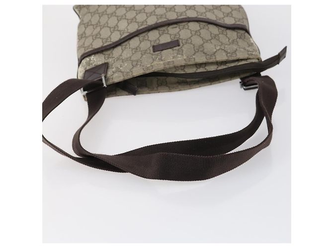 Borsa a spalla GG Supreme in PVC beige e argento di GUCCI 141626 Auth 146723 - vista 7