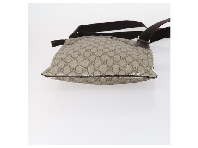 Borsa a spalla GG Supreme in PVC beige e argento di GUCCI 141626 Auth 146723 - vista 9