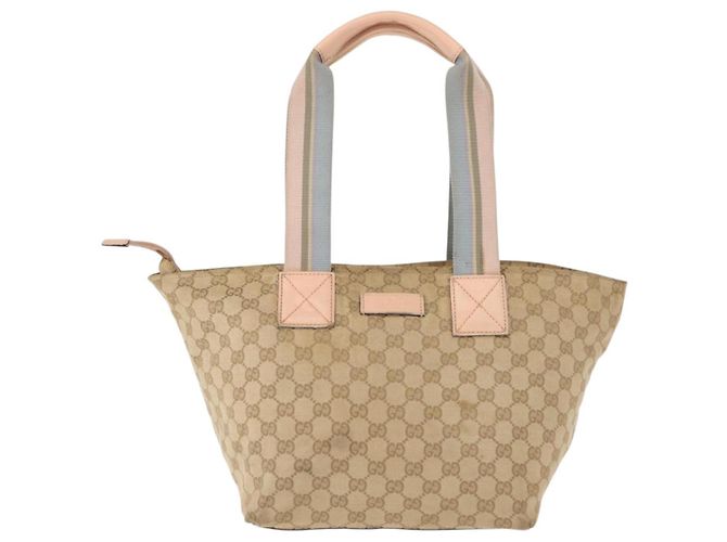 Borsa Tote in Canvas GG Gucci Beige Oro 131230 Auth BA7274 D'oro - vista 2