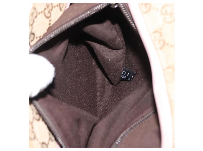 Borsa Tote in Canvas GG Gucci Beige Oro 131230 Auth BA7274 D'oro - vista 20