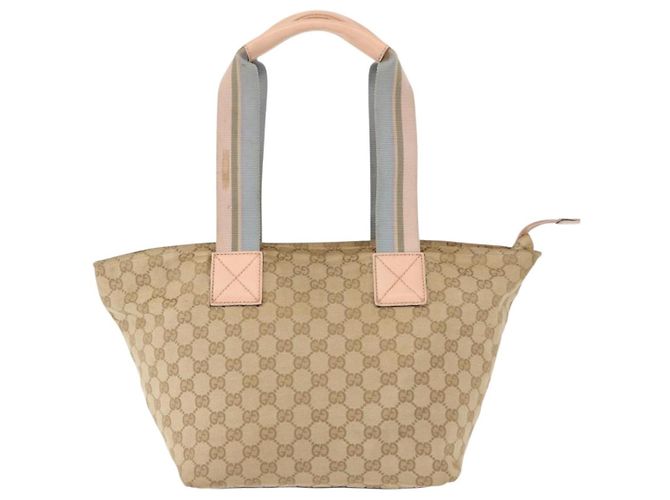 Borsa Tote in Canvas GG Gucci Beige Oro 131230 Auth BA7274 D'oro - vista 3