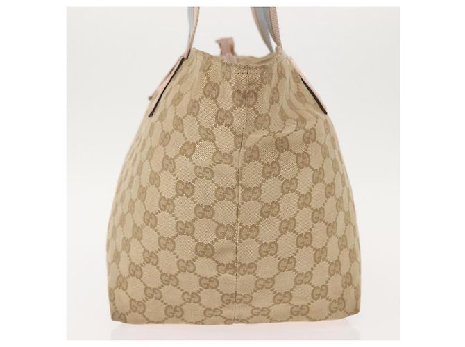 Borsa Tote in Canvas GG Gucci Beige Oro 131230 Auth BA7274 D'oro - vista 4