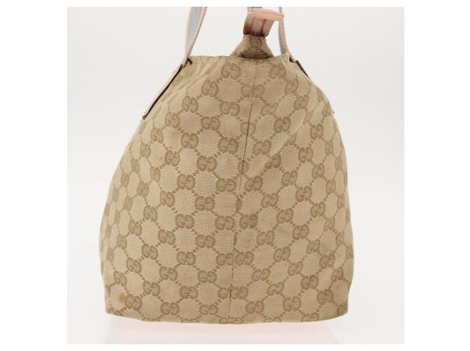 Borsa Tote in Canvas GG Gucci Beige Oro 131230 Auth BA7274 D'oro - vista 5