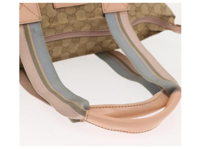 Borsa Tote in Canvas GG Gucci Beige Oro 131230 Auth BA7274 D'oro - vista 7