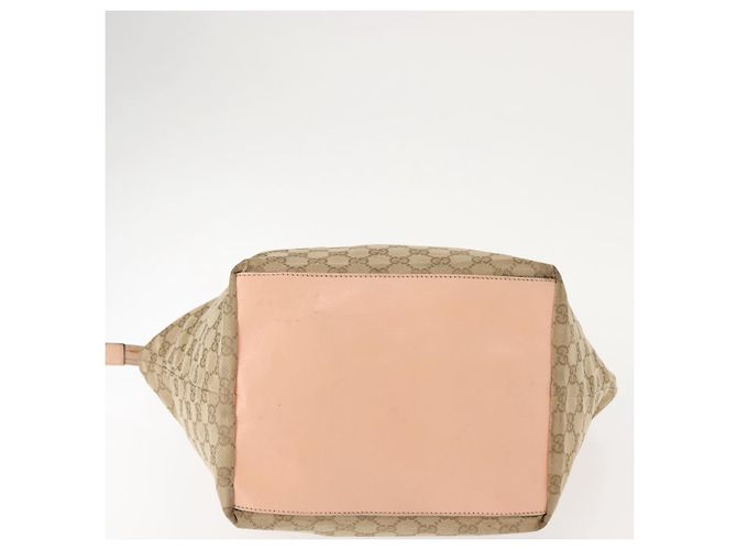 Borsa Tote in Canvas GG Gucci Beige Oro 131230 Auth BA7274 D'oro - vista 9
