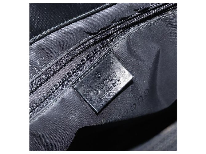 Gucci Bamboo Handtasche aus schwarzem Nylon und Silber 002 1010 Auth gh1148 - Ansicht 15