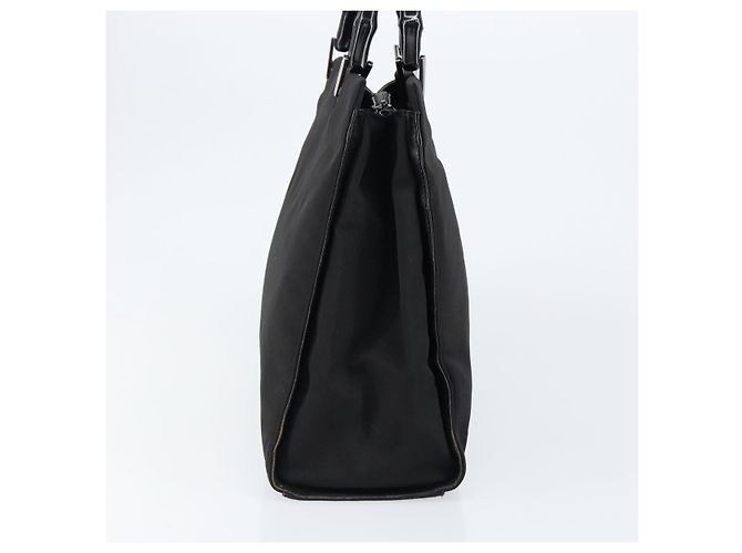 Gucci Bamboo Handtasche aus schwarzem Nylon und Silber 002 1010 Auth gh1148 - Ansicht 4