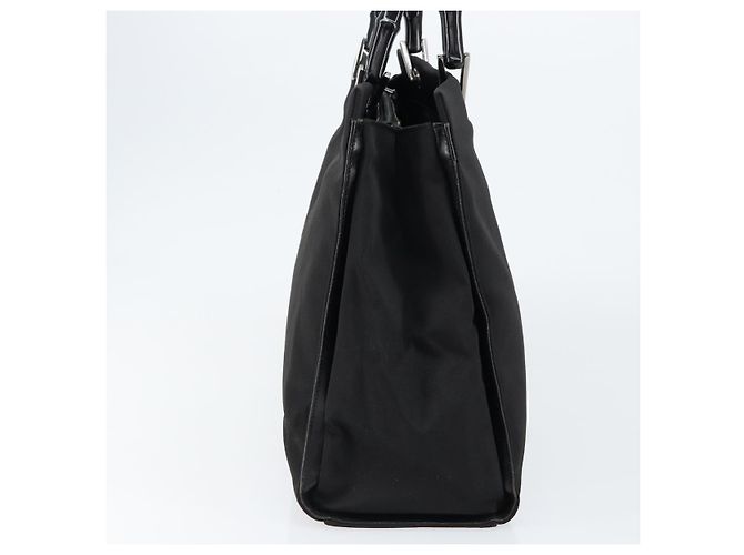 Gucci Bamboo Handtasche aus schwarzem Nylon und Silber 002 1010 Auth gh1148 - Ansicht 5