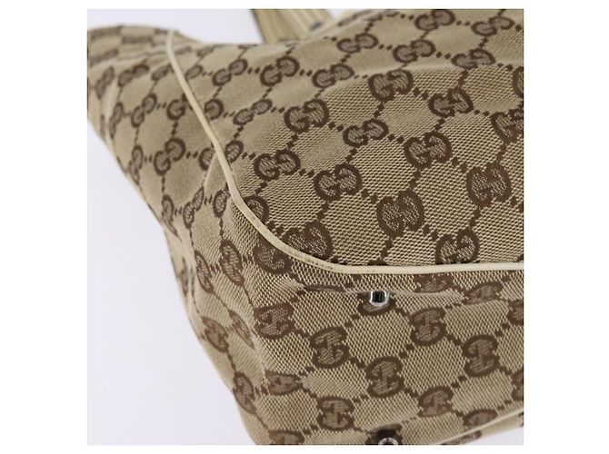 GUCCI GG Canvas Tote Bag Beige Silber 113017 Auth SW1705 - Ansicht 10
