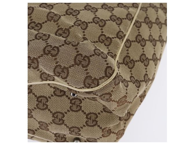 GUCCI GG Canvas Tote Bag Beige Silber 113017 Auth SW1705 - Ansicht 11