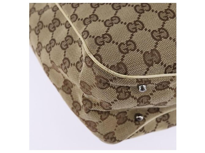 GUCCI GG Canvas Tote Bag Beige Silber 113017 Auth SW1705 - Ansicht 12