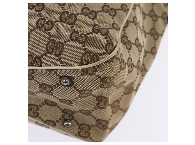 GUCCI GG Canvas Tote Bag Beige Silber 113017 Auth SW1705 - Ansicht 13