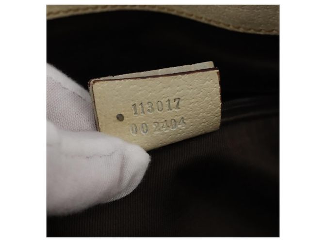 GUCCI GG Canvas Tote Bag Beige Silber 113017 Auth SW1705 - Ansicht 19