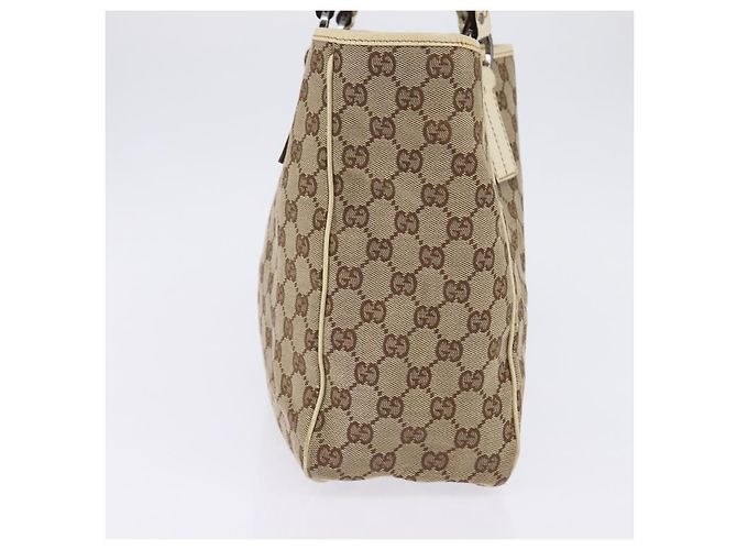 GUCCI GG Canvas Tote Bag Beige Silber 113017 Auth SW1705 - Ansicht 4