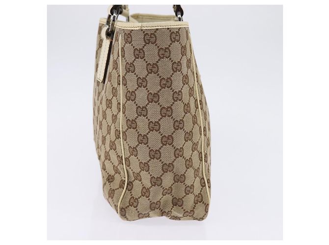 GUCCI GG Canvas Tote Bag Beige Silber 113017 Auth SW1705 - Ansicht 5