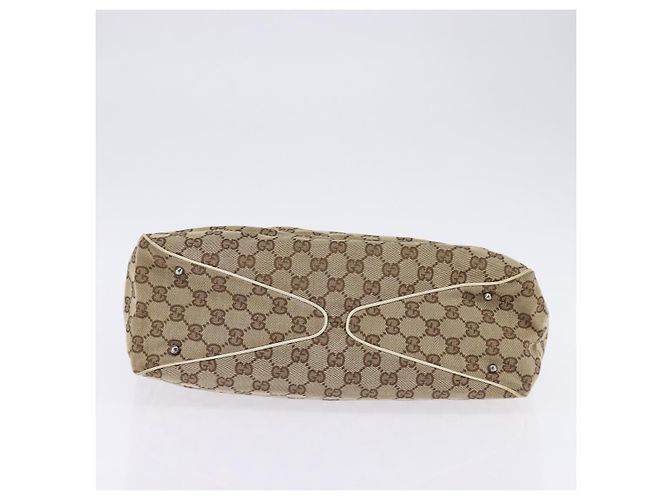 GUCCI GG Canvas Tote Bag Beige Silber 113017 Auth SW1705 - Ansicht 9