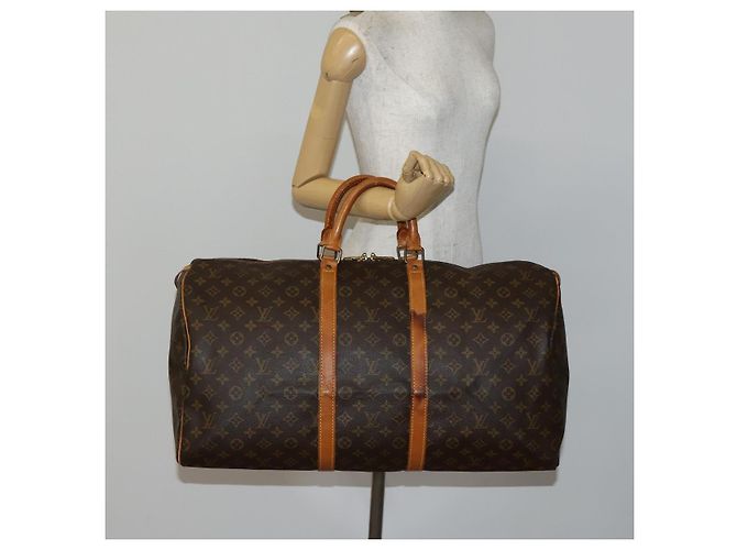 LOUIS VUITTON Borsa Boston Monogram Keepall 55 M41424 LV Auth BA5651 Monogramma - vista 21