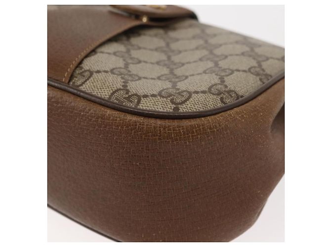 Borsa a Spalla Gucci GG Supreme Web Sherry Line PVC Beige 116 02 024 Auth ep11422 D'oro - vista 11