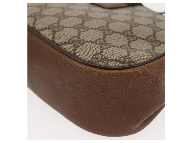 Borsa a Spalla Gucci GG Supreme Web Sherry Line PVC Beige 116 02 024 Auth ep11422 D'oro - vista 13