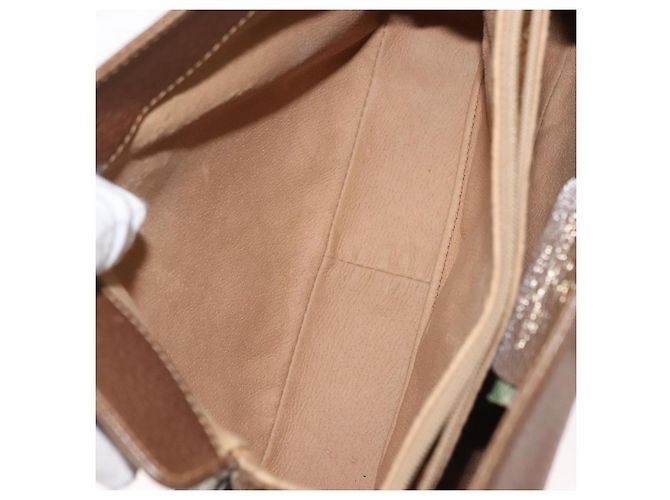 Borsa a Spalla Gucci GG Supreme Web Sherry Line PVC Beige 116 02 024 Auth ep11422 D'oro - vista 18
