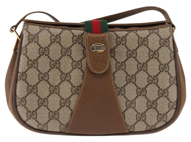 Borsa a Spalla Gucci GG Supreme Web Sherry Line PVC Beige 116 02 024 Auth ep11422 D'oro - vista 2