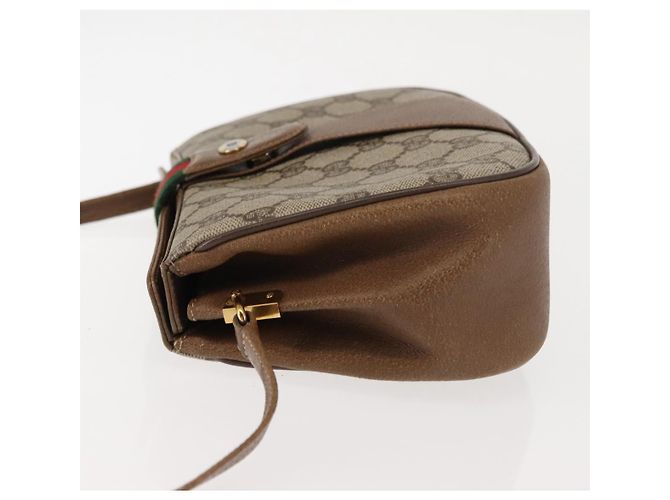 Borsa a Spalla Gucci GG Supreme Web Sherry Line PVC Beige 116 02 024 Auth ep11422 D'oro - vista 5