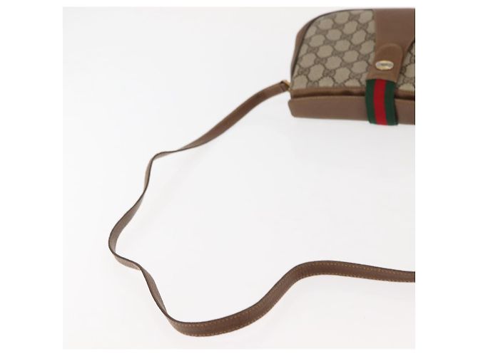 Borsa a Spalla Gucci GG Supreme Web Sherry Line PVC Beige 116 02 024 Auth ep11422 D'oro - vista 7