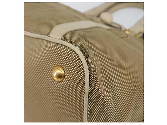 PRADA Borsa a mano in tela beige oro Auth 146705 D'oro - vista 10