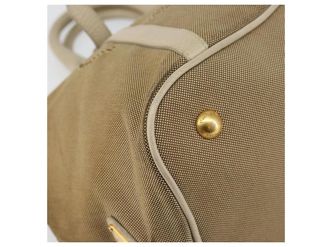 PRADA Borsa a mano in tela beige oro Auth 146705 D'oro - vista 11