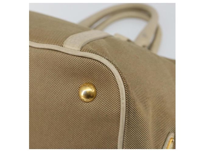 PRADA Borsa a mano in tela beige oro Auth 146705 D'oro - vista 12