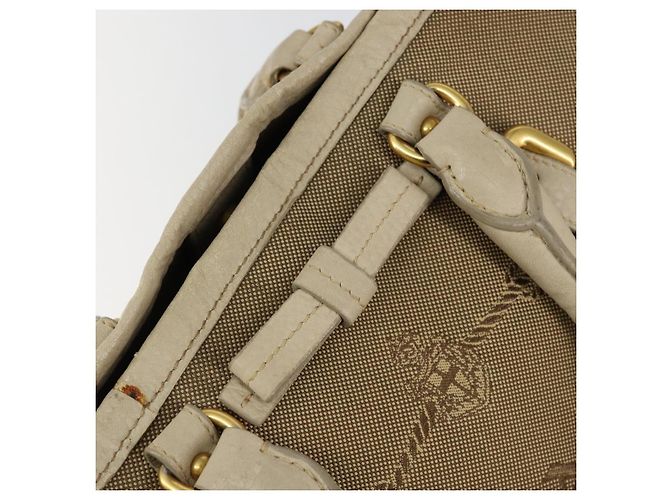 PRADA Borsa a mano in tela beige oro Auth 146705 D'oro - vista 17