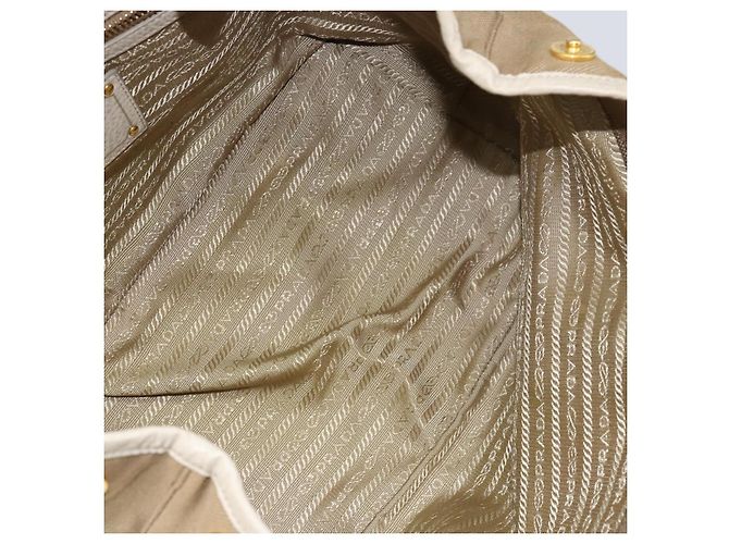 PRADA Borsa a mano in tela beige oro Auth 146705 D'oro - vista 19