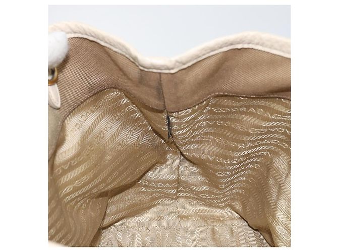 PRADA Borsa a mano in tela beige oro Auth 146705 D'oro - vista 21