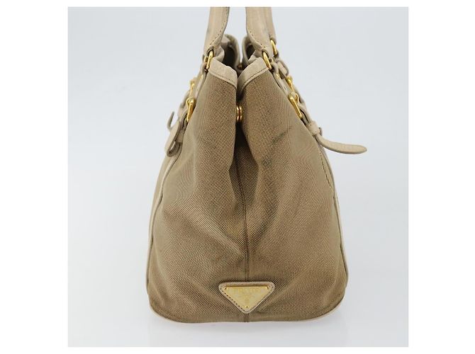 PRADA Borsa a mano in tela beige oro Auth 146705 D'oro - vista 4