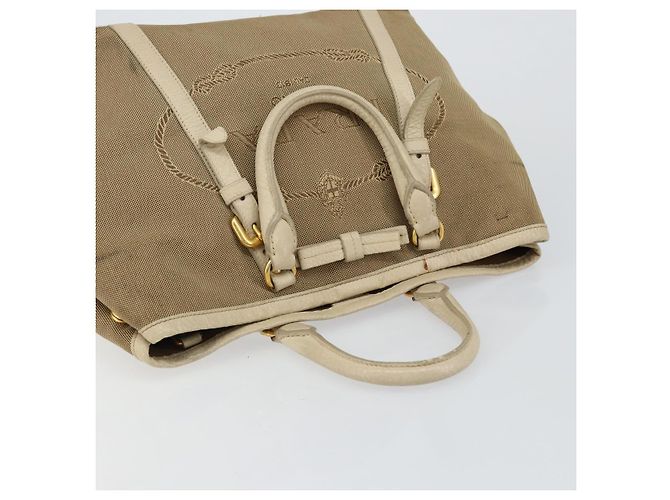 PRADA Borsa a mano in tela beige oro Auth 146705 D'oro - vista 6