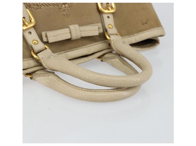 PRADA Borsa a mano in tela beige oro Auth 146705 D'oro - vista 7