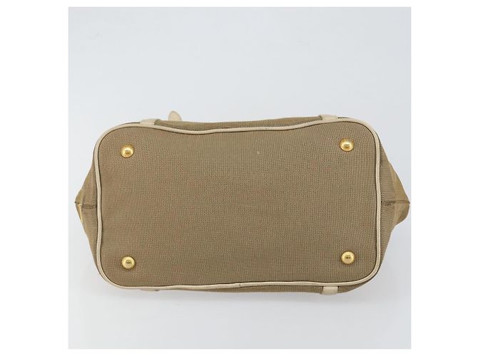 PRADA Borsa a mano in tela beige oro Auth 146705 D'oro - vista 9