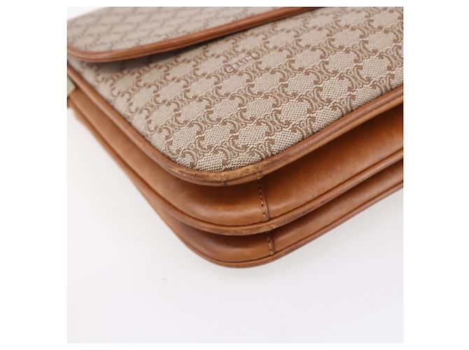 Céline Borsa a Spalla in Tela Macadam CELINE PVC Beige Oro Auth BA7051 D'oro - vista 11