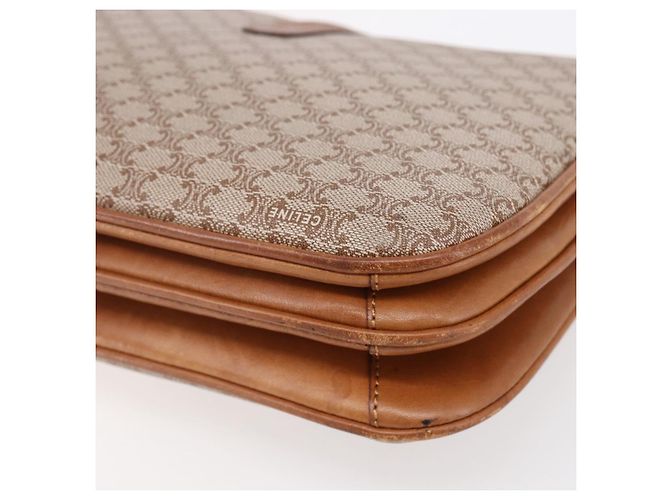 Céline Borsa a Spalla in Tela Macadam CELINE PVC Beige Oro Auth BA7051 D'oro - vista 12