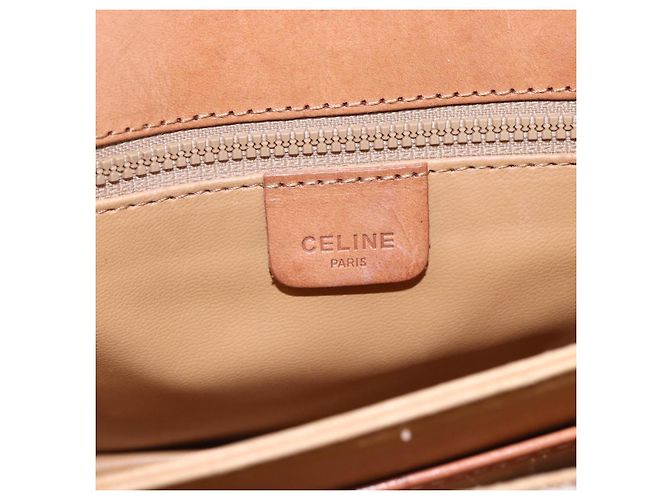 Céline Borsa a Spalla in Tela Macadam CELINE PVC Beige Oro Auth BA7051 D'oro - vista 14
