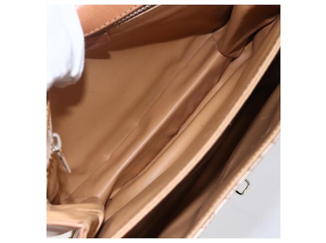 Céline Borsa a Spalla in Tela Macadam CELINE PVC Beige Oro Auth BA7051 D'oro - vista 16