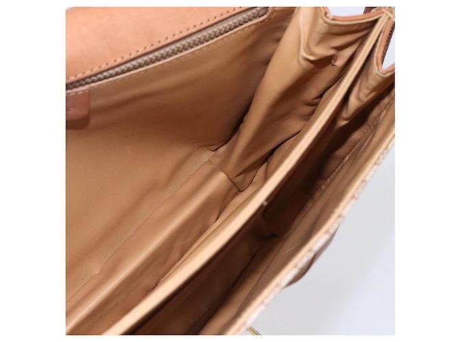 Céline Borsa a Spalla in Tela Macadam CELINE PVC Beige Oro Auth BA7051 D'oro - vista 17